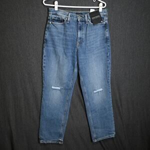NEW Banana Republic Women's 30 (30x26) High-Rise Straight Denim Jeans Ripped NWT
